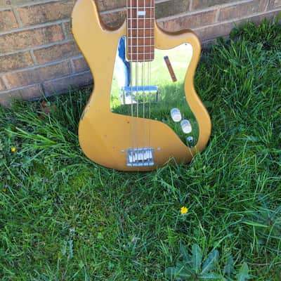 1965 Kent Model 534 Basin Street Bass Guitar Rare original Gold Finish Long Scale Cool! image 2