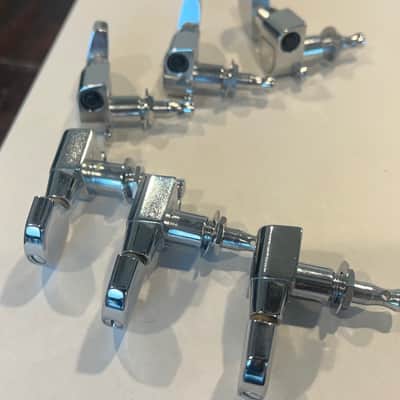 Schaller M6 3x3 tuners 1980s - chrome script logo image 4