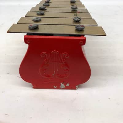 Vintage Tudor Tone 8 Note Metal Toy Xylophone - 1950's - Red image 4