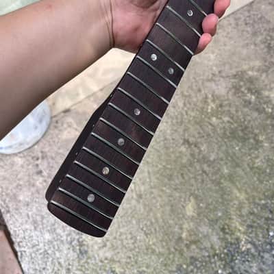 1 Large headstock 25.5 inch 22 frets wenge guitar neck hole 10mm Satin wenge fingerboard image 2