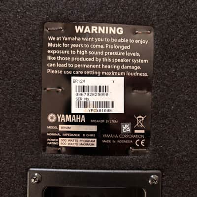 LOCAL PICKUP lightly-used Yamaha BR12M 12" 2-way Floor / Stand Monitor Speaker image 2