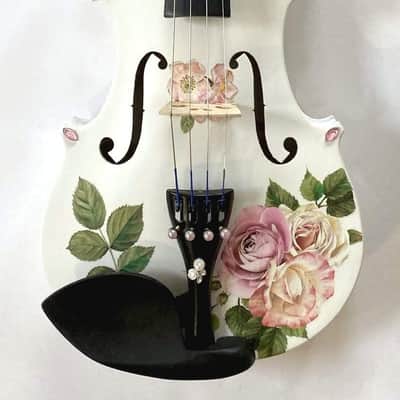 Rozanna's Rose Delight 4/4 Violin Outfit, pearl fine tuners, carbon fiber bow image 1