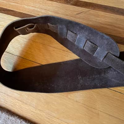 vintage USA 1970's guitar strap 3.5" leather for guitar bass archtop les paul rock hippie strap image 5