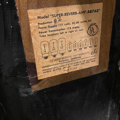Fender Black Panel Super Reverb 2-Channel 40-Watt 4x10" Guitar Combo Stripped 1965 image 8