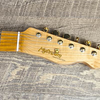 MyDream Partcaster Custom Built - Honey Gold Ash Chambered Alder Tapped Coil image 4