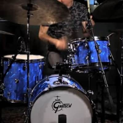Gretsch Catalina Club 4 Piece Shell Pack (18/12/14/14SN) Blue Satin Flame image 1