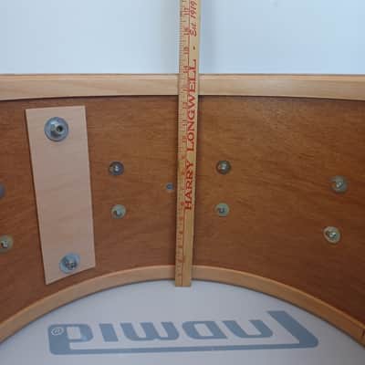 Premier Lite 14x22"Bass Drum 3Ply African Mahogany Vintage Marching/Virgin Shell image 10