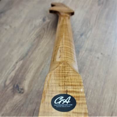 Jazzmaster Rosewood and Roasted Flame Maple Guitar Neck Gloss 21 Fret Jumbo with Pearl Inlays image 9