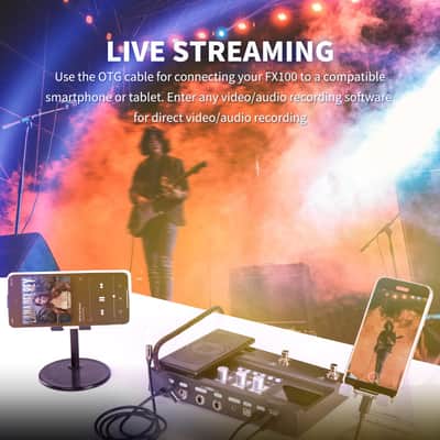 FLAMMA FX100 Guitar Multi-effects Pedal with 55 Amp Models 151 Built-in Effects 80' Looper 40 Drum Machine 10 3rd Party IR Slots Headphone OTG for Home Practice Performance Live Streaming image 5