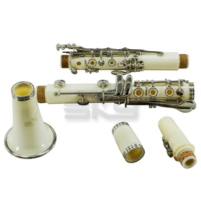 SKY Music High Quality Bb White Clarinet Package Nickle Silver Keys German Style image 4