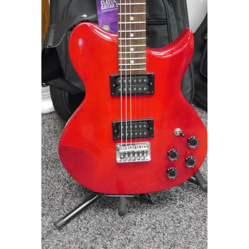 Lyon by Washburn L-115 Red Electric Guitar with Gig Bag. 1990s image 1