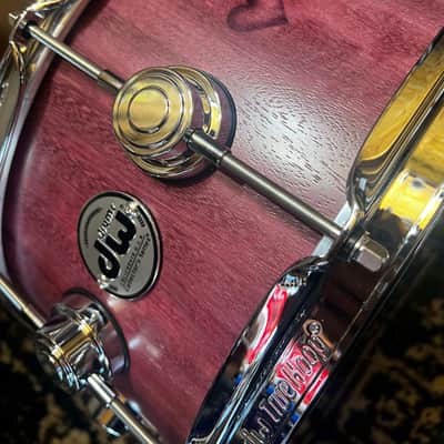Mint DW 6.5" x 14" Collector's Series Pure PurpleHeart Shell Snare Drum - Natural Satin Oil w/ Chrome Hardware image 2