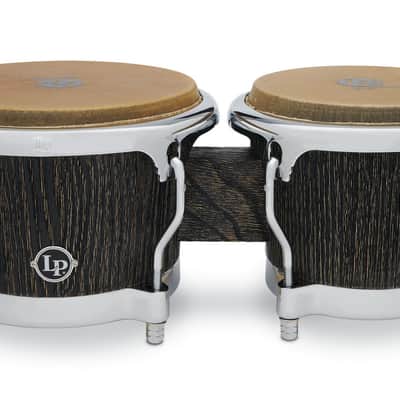 Latin Percussion LP Uptown CCII 7-1/4"-8-5/8" Bongos - Sculpted Ash Espresso Stain with Chrome Hardware (LP201SA) image 7