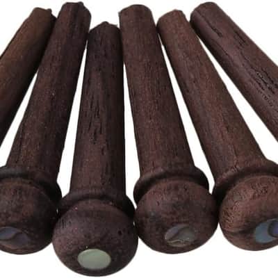 Acoustic Guitar Rosewood Bridge Pins W/PEARL Shell Dot Wooden Acoustic Guitar Pegs Pack of 6 image 1