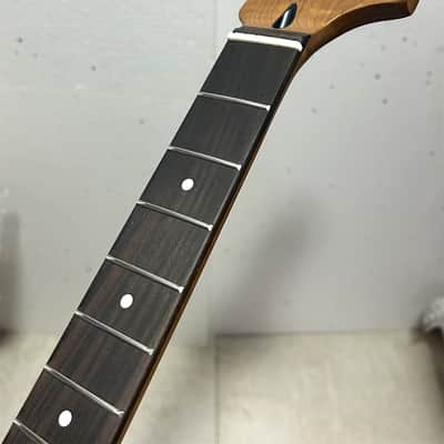 24inch short scale 22 fret Roasted flame Maple guitar neck part ROSEWOOD image 7