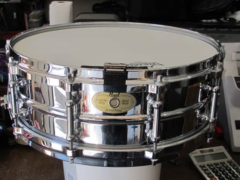 Pearl SensiTone 14x5" Beaded Steel Snare Drum 2000's- Chrome Over Steel image 1
