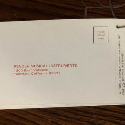 Fender Telecaster Thinline 1972 Owners Manual Hang Tag image 9