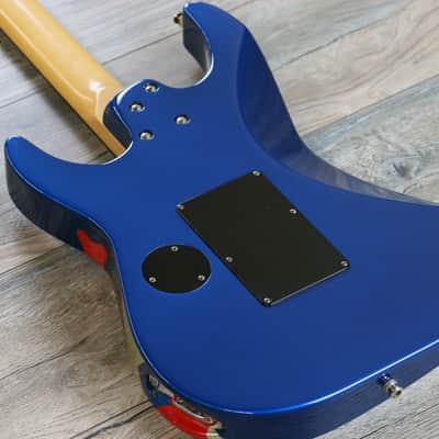 Vintage Signed Twice! ESP Kamikaze II George Lynch Signature 1988 Blue Camo + OHSC image 16