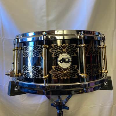 DW - 14x6.5" Memphis Drum Shop 30th Anniversary Limited Edition, Brass Snare Drum, Engraved with Gold Hardware & Tube Lugs 2010's - Black Nickel Over Brass image 6