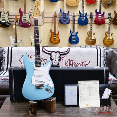 Fender Custom Shop 1969 Stratocaster Maple Neck with Rosewood Fingerboard Journeyman Relic Faded Daphne Blue 7.75 lbs image 6