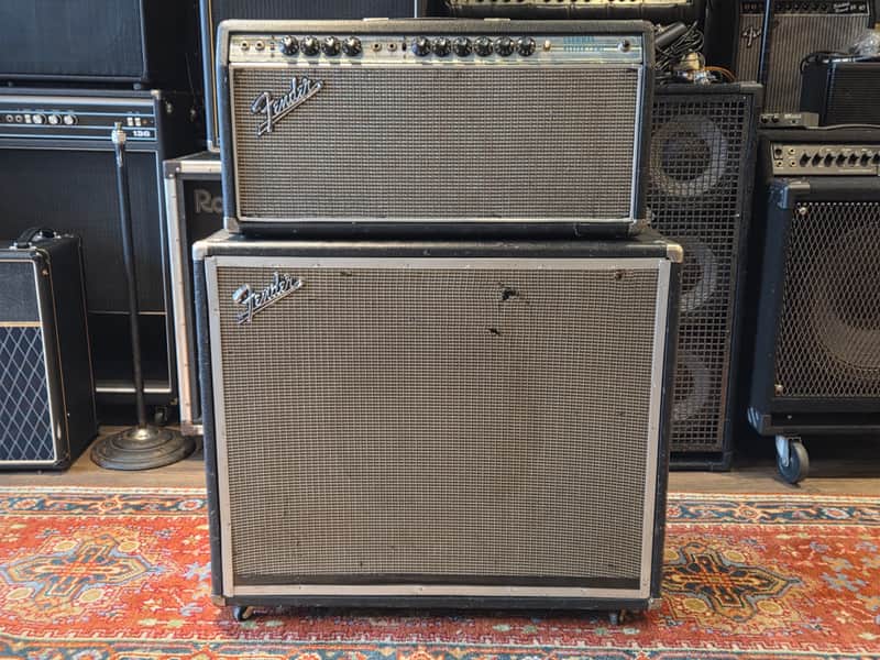 Vintage 1968 Fender Showman Reverb TFL5000 100-Watt 1x12" Guitar Half Stack Silverface w/ Folded Line Reverb Tank image 1