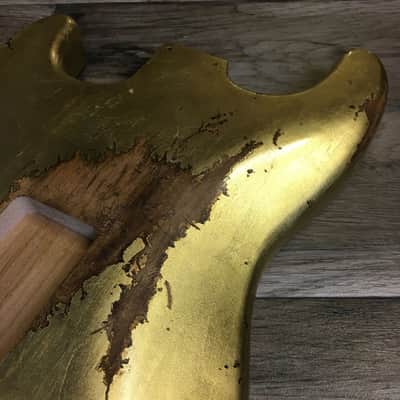Made to Order - FRANCHIN Mercury guitar body Relic Aged METALLIC LEAF (Gold/Silver/Copper) Basswood Poplar Stratocaster-Strat-S-Style Made in Italy image 6