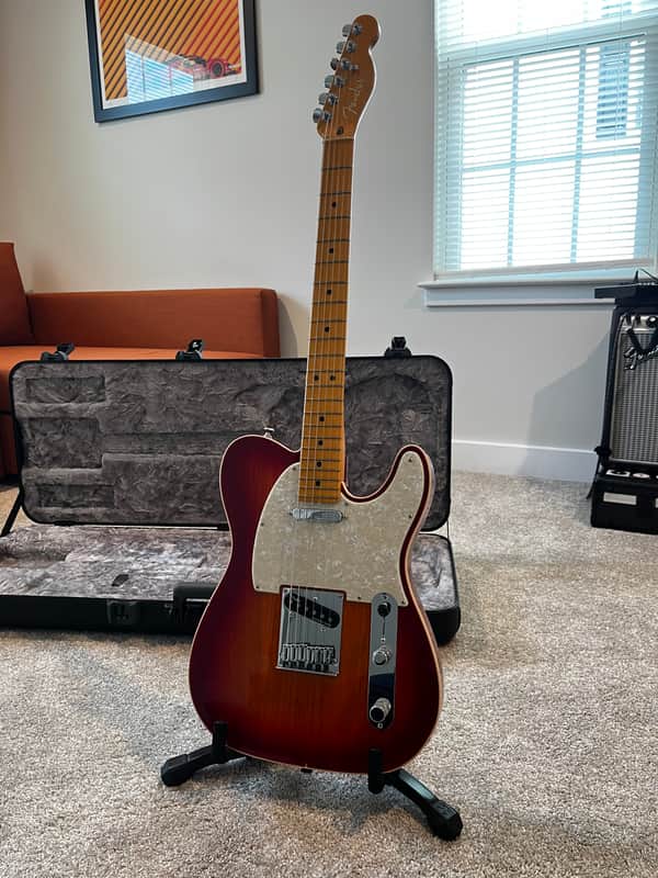 American Ultra Telecaster, Maple Fretboard Plasma Red Burst image 1