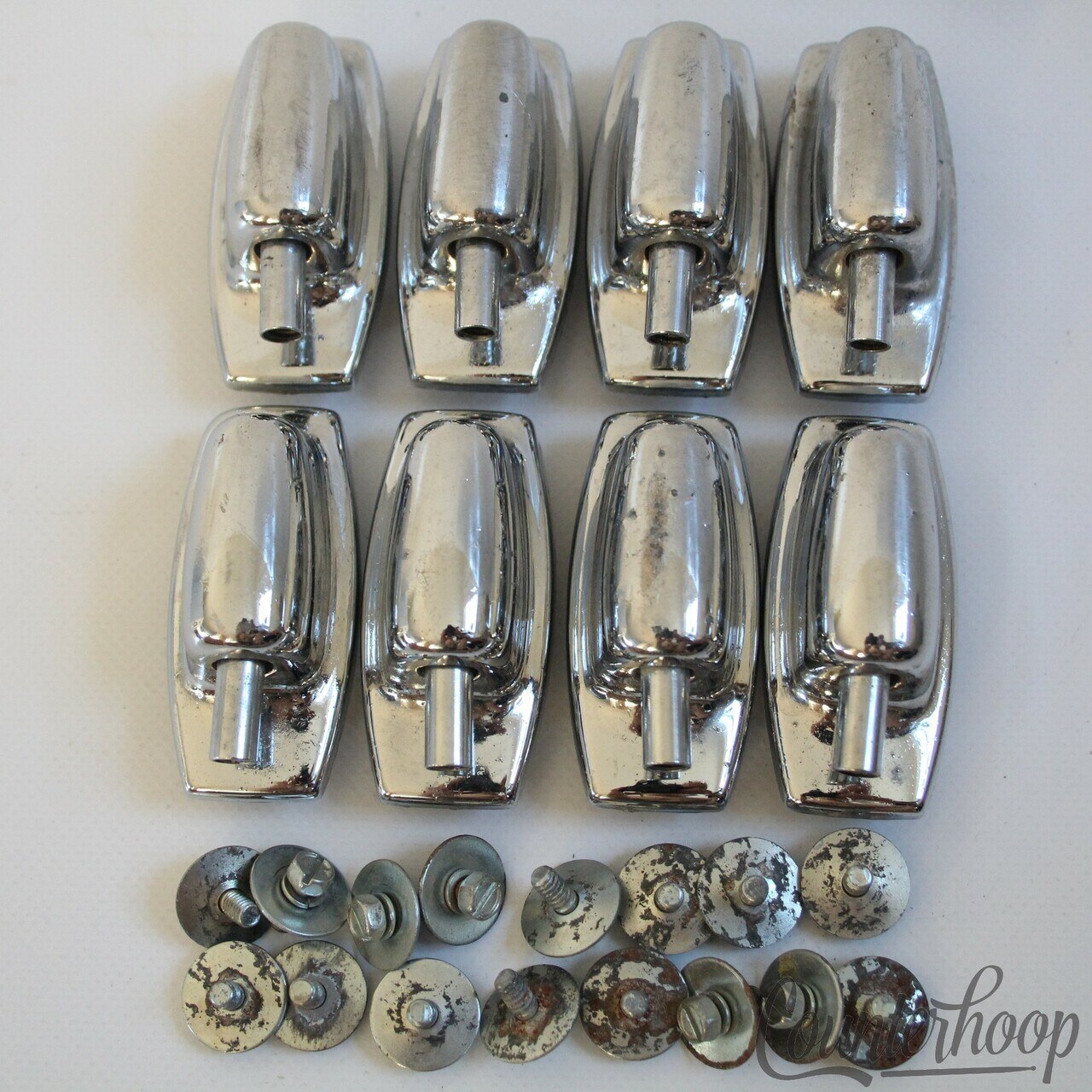 Ludwig 8x Tom Drum Lugs Set Chrome 1 11/16" Standard Model Vintage 70s Rockers — main photograph