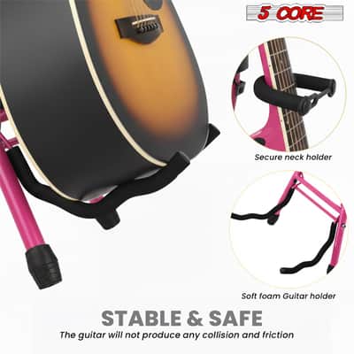 5 Core Guitar Stool 3.15" Padded Chair Foldable Music Seat w Built in Foot Rest Guitar Stand image 4
