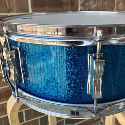 Ludwig Pre-Serial Jazz Fest Blue Sparkle Vintage 1960s Extra Deep image 10