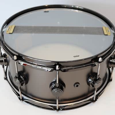 DW Collectors Satin Black Over Brass 6.5" x 14" Snare Drum w/ VIDEO! image 5
