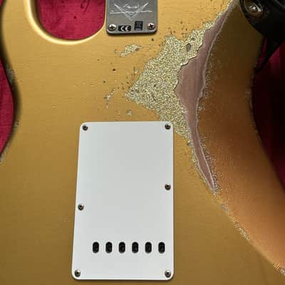 2025 Fender Stratocaster 1964 LTD Fall Event Flamed Neck Gold over Gold Sparkle Heavy Relic image 8