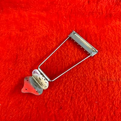 Harmony Silvertone Archtop guitar tailpiece c 1940’s 1950 - Nickel original vintage USA image 2