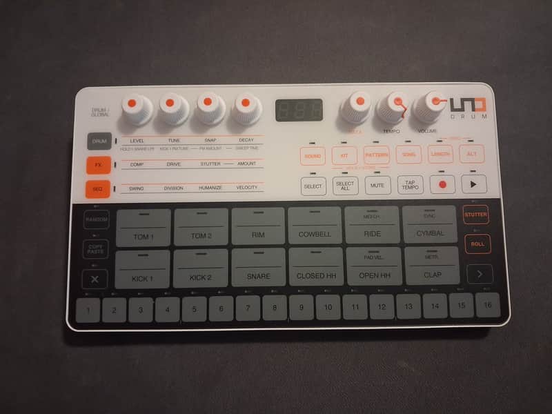 IK Multimedia UNO Drum Analog/PCM Drum Machine 2019 - Present - White / Black image 1