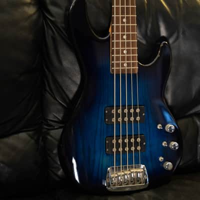G&L L-2500 USA 5 String Bass '97/98 translucent blue & Stunning Birds Eye Maple image 2