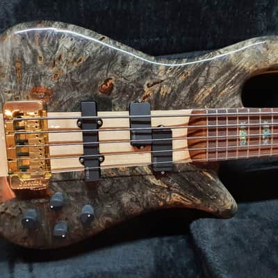 2018 Spector USA NS-5XL 5 String Electric Bass Mastergrade Buckeye Burl Top image 4