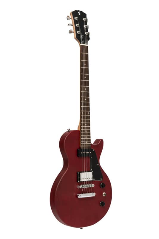STAGG Standard Series Electric Guitar With Solid Mahogany Body Flat Top CHERRY image 1