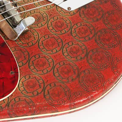 1964 Hofner Galaxy 176 Electric Guitar - Super Rare Red & Gold Vinyl Body with 3 Staple Pickups! image 9