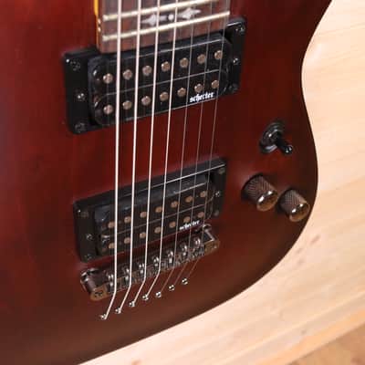 Schecter Omen 7 7-String Electric Guitar - Rosewood Fingerboard, Walnut Satin image 3