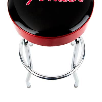 Fender® Red Sparkle Logo Barstool, Black/Red Sparkle 30" image 1