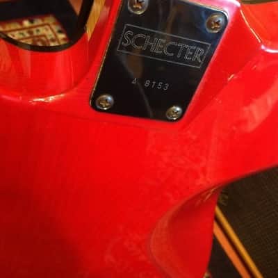 Vintage 80's Schecter Saturn Tele Electric Guitar HSH Trans Red image 8