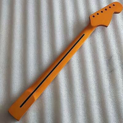 Glossy Finish Maple Guitar Strat Style Neck with Scalloped Fingerboard, Reversed Headstock image 9