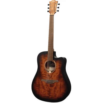 Lag T70DCE-B&B Tramontane 70 Dreadnought Cutaway Solid Sitka Spruce Top Okoume Neck 6-String Acoustic-Electric Guitar image 3