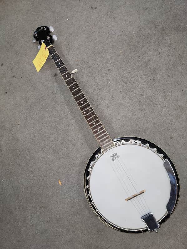 Gremlin LEFTY 5 string banjo w resonator 80's ? - brown image 1