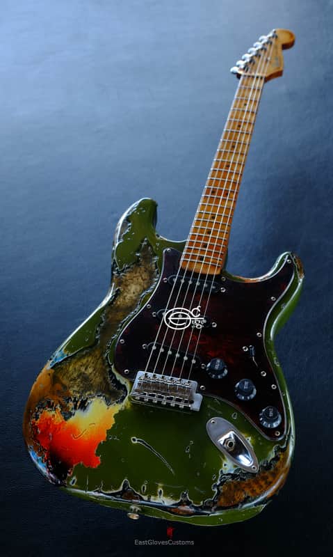 Fender Stratocaster Olive Green /Sunburst Heavy Aged Relic by East Gloves Customs image 1