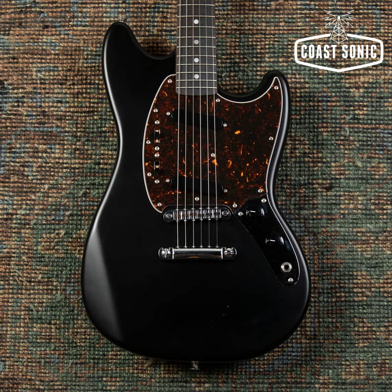 2010 Fender FSR '69 Mustang MG-MH-STP Matching Headstock Stoptail Matte Black Made in Japan MIJ image 1