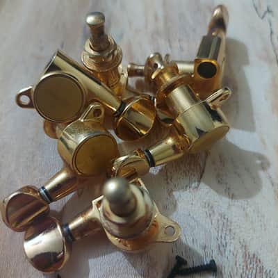 Gotoh 6 in Line Gold MIJ Jpaanese Made Ibanez Style Tuners w/ Mounting hardware image 3