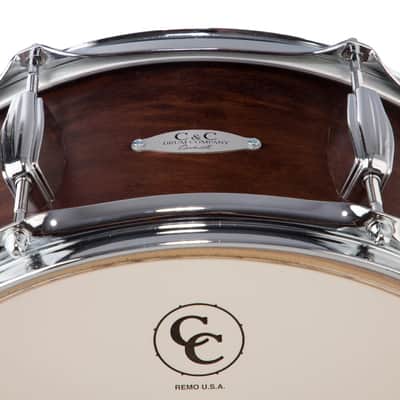 C&C Drum Company Player Date II 6.5x14 Snare Drum - Brown Mahogany Stain image 10
