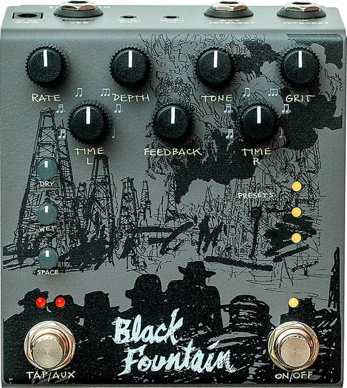 Old Blood Noise Endeavors Black Fountain Stereo Delay Effects Pedal, Slate image 1