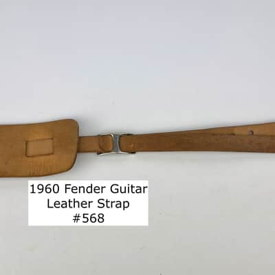 1960 Fender Red/Brown Leather Guitar Strap/Anchor Stamped Buckle Original Vintage Strap image 9